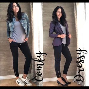 Zyia Black Peak Zipper Jogger- Large